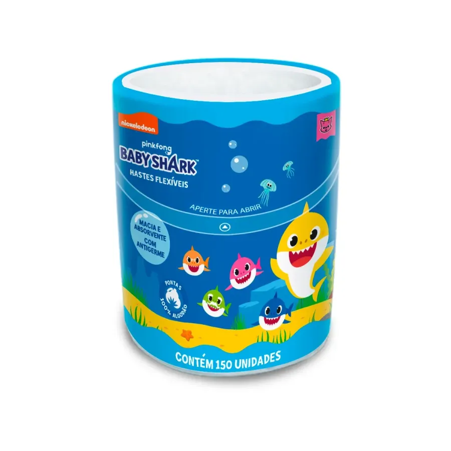 Hastes Flexiveis Baby Shark Cremer 150 Unidades