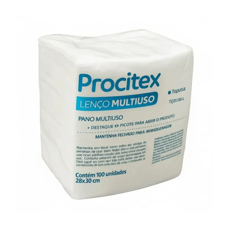 Lenco para Banho 28x30 Procitex Nao Tecido Cx 12 Pc 100 Unidades