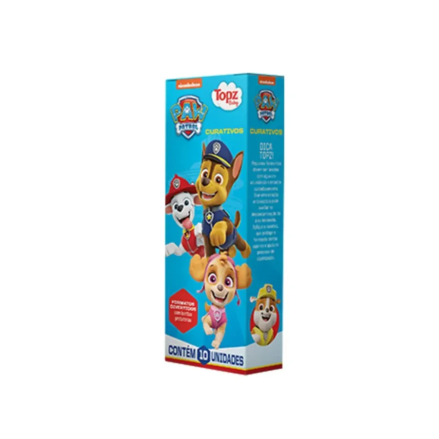 Curativo Infantil Tradicional Paw Patrol Topz Baby 10 Unidades