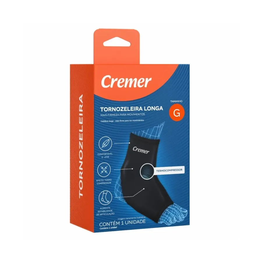 TORNOZELEIRA CREMER LONGA G PRETO UN
