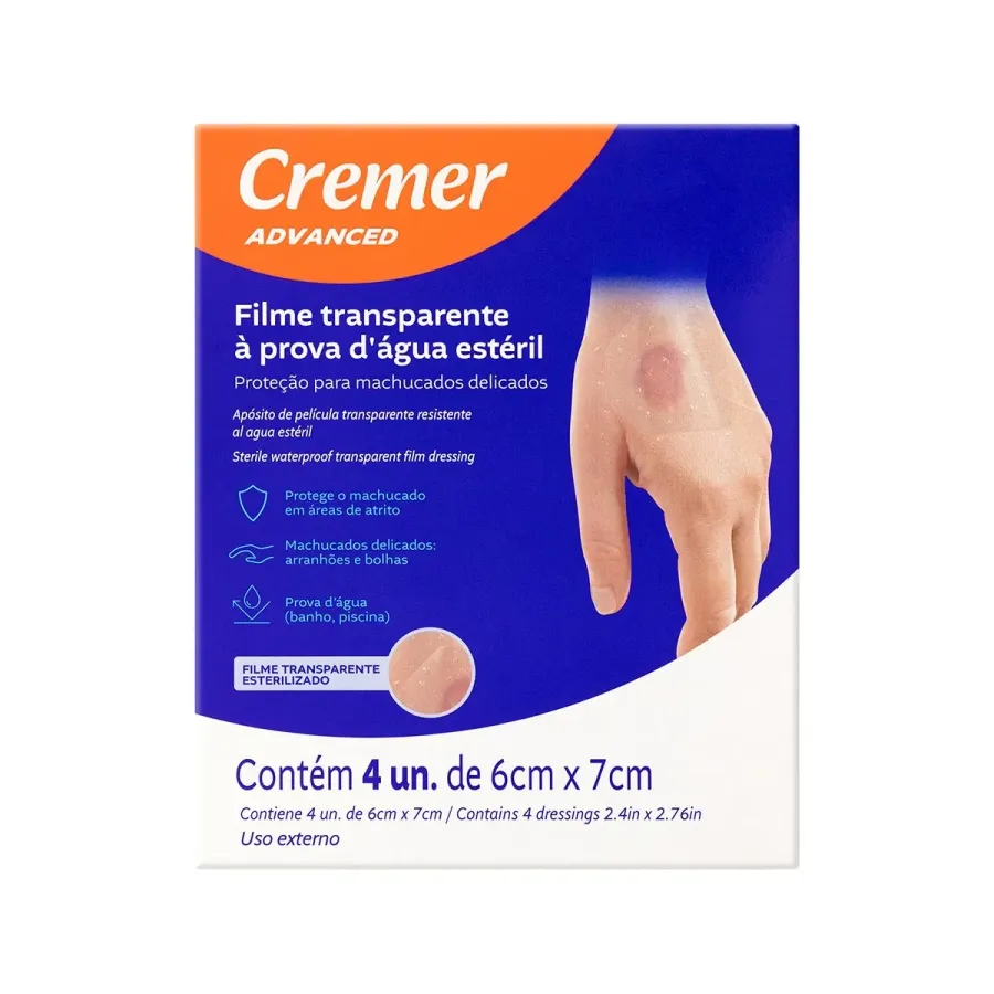 Curativo Filme À Prova D'agua Cremer Advanced Transparente 4 Unidades
