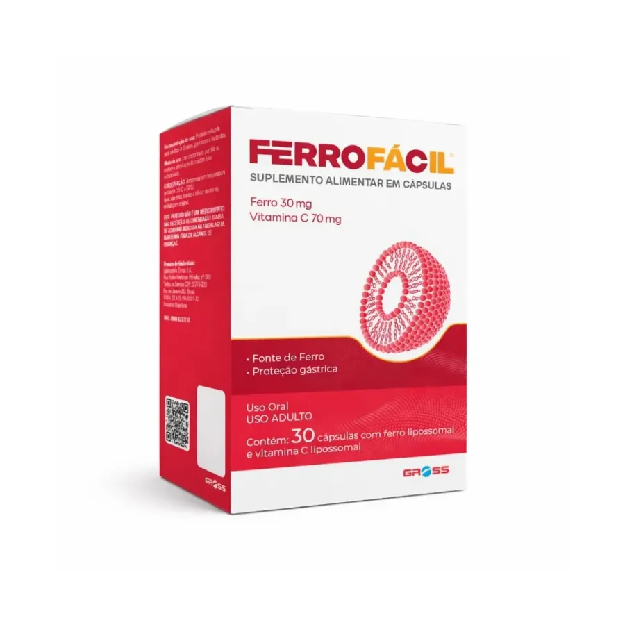 Suplemento Alimentar Ferrofácil 30 Cápsulas