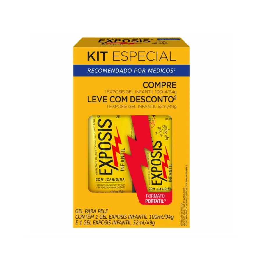 Kit Repelente Exposis Gel Infantil 100ml + Repelente Sem Perfume 52ml