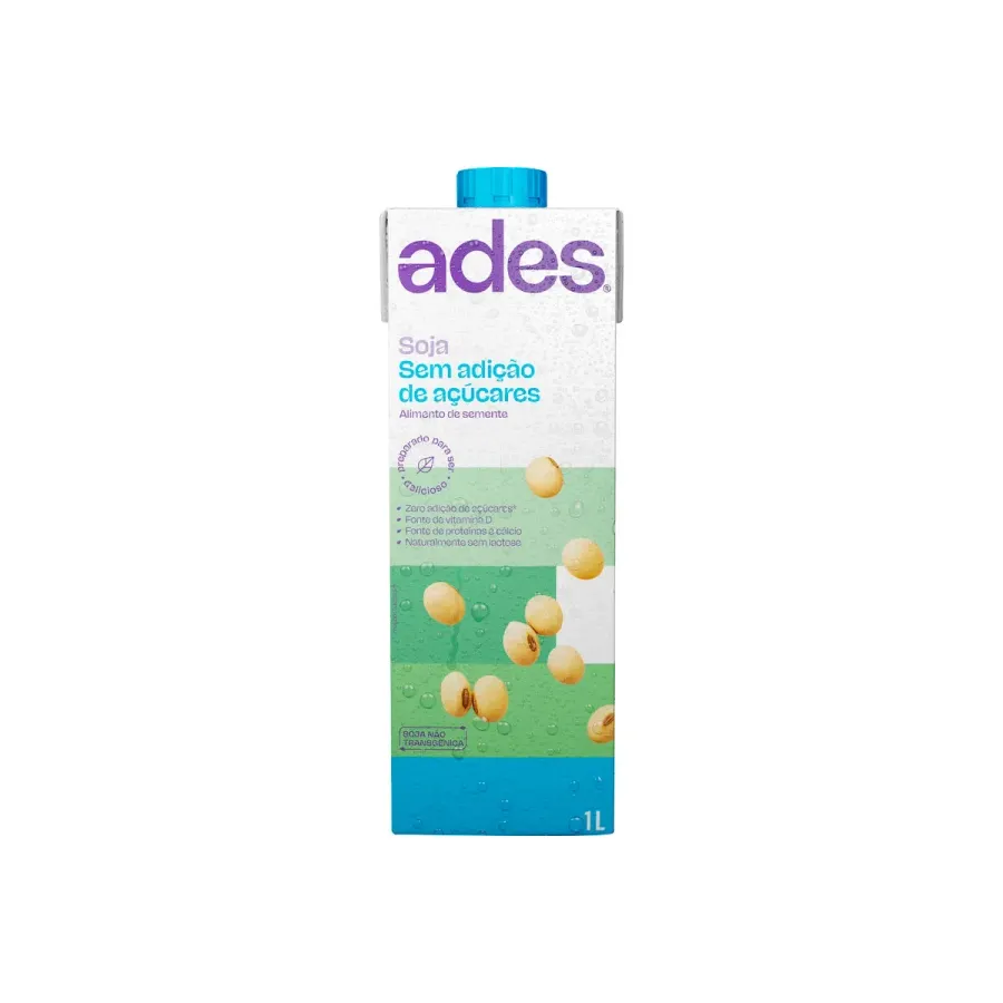 Bebida a Base de Soja Ades Zero 1l