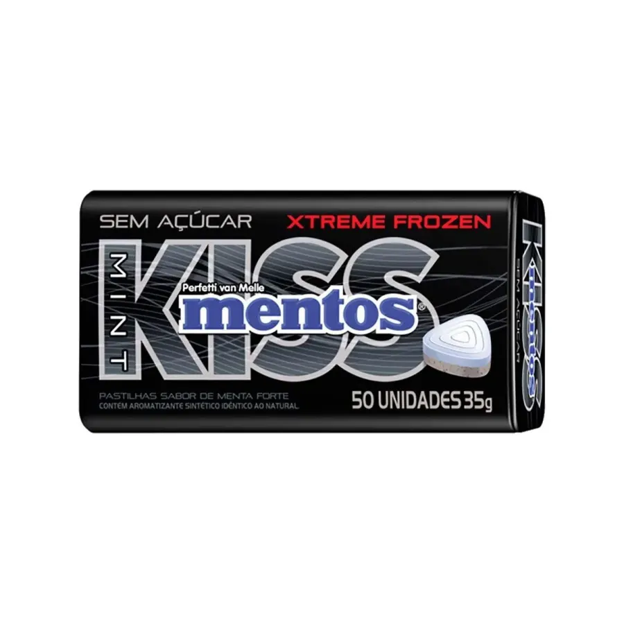 Pastilhas Mentos Kiss Sem Açúcar Extreme Frozen 35g