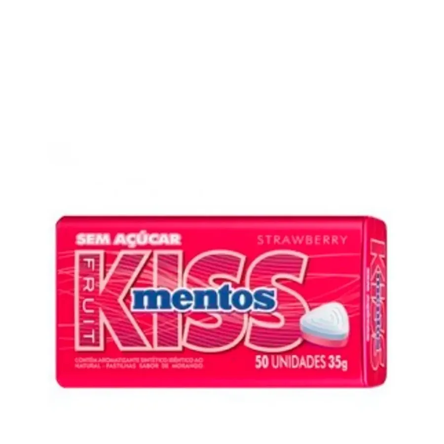 Kiss Mentos Morango 50 Unidades Unidades