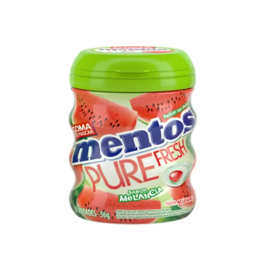Chiclete Mentos Melancia Pure Fresh 28 Unidades