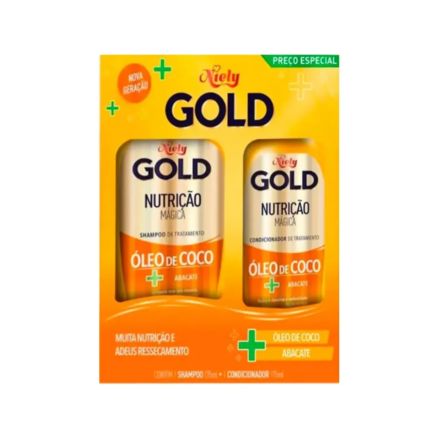 Kit Shampoo Niely Gold Nutrição Mágica 275ml + Condicionador 175ml