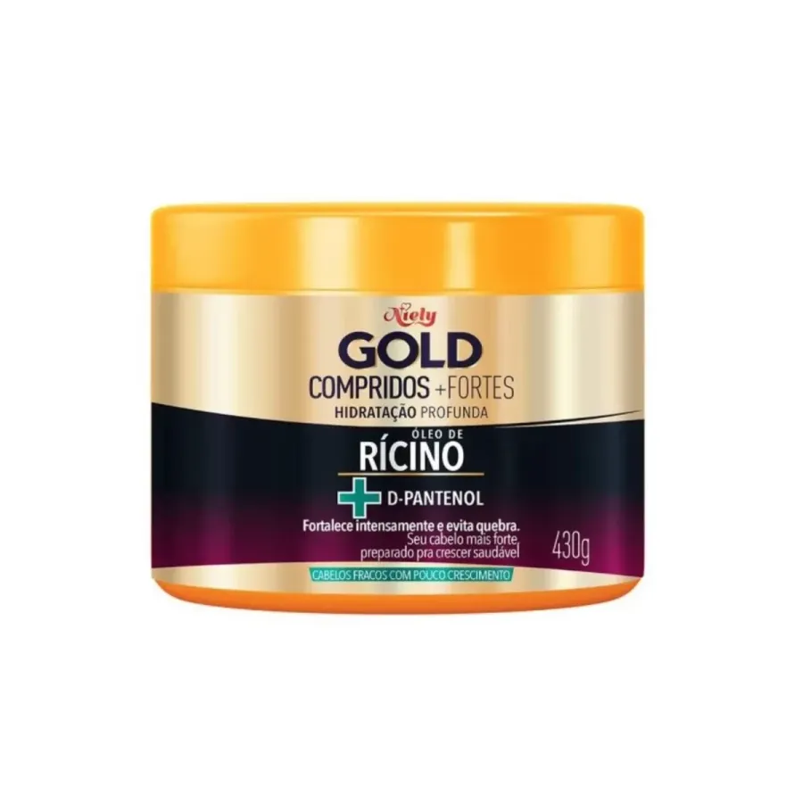 Máscara de Hidratação Niely Gold Óleo de Rícino Compridos + Fortes 430g