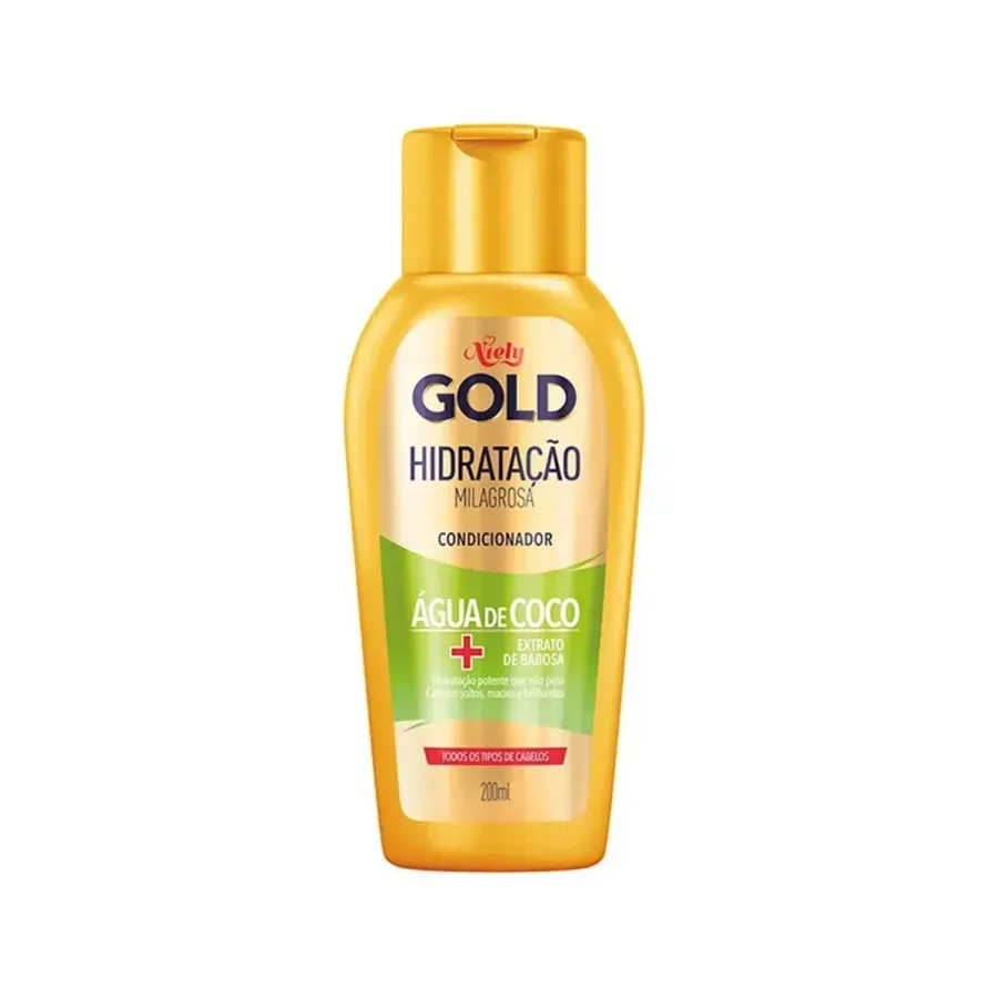 Condicionador Niely Gold Hidratação Água de Coco + Extrato de Babosa 200ml