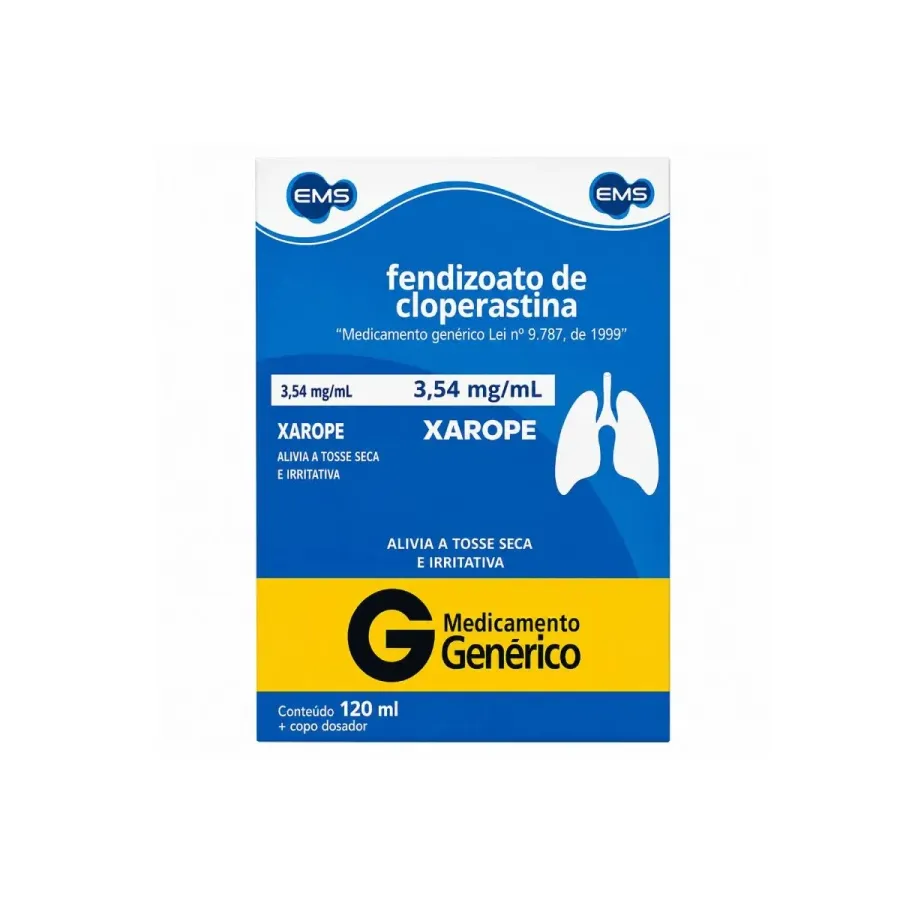 Fendizoato de Cloperastina 3,54mg/ml Genérico Ems 1 Frasco 120ml + Copo