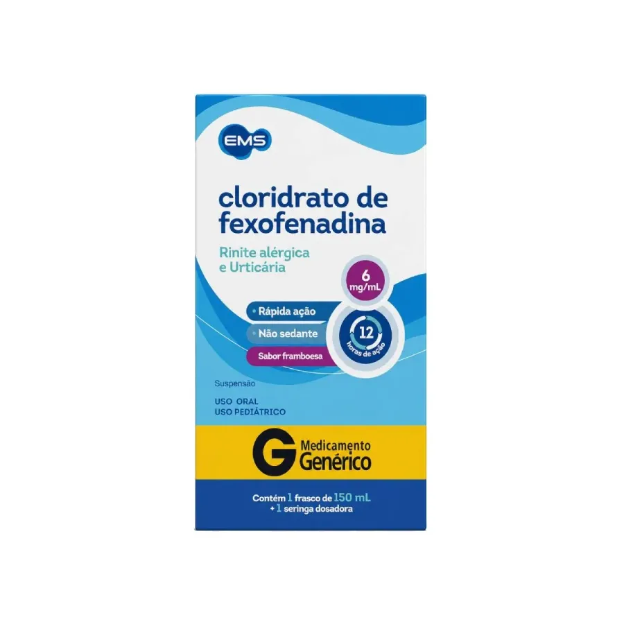 CLORIDRATO DE FEXOFENADINA 6MG/ML SUSPENSÃO ORAL 150ML