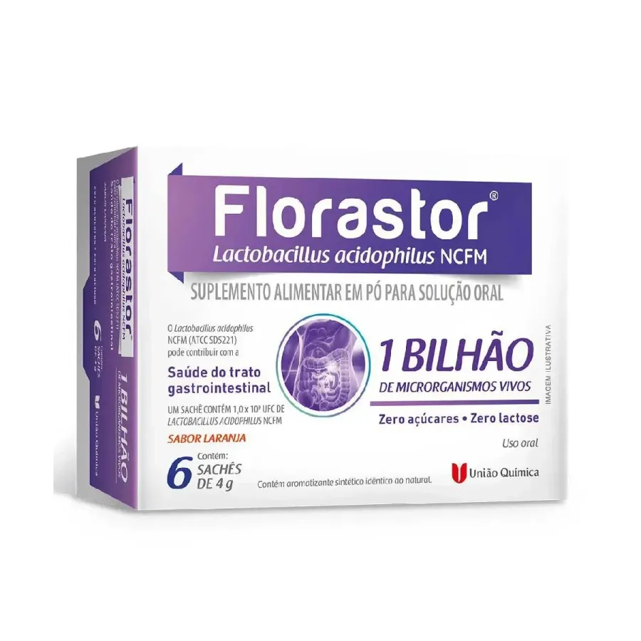Probiótico Florastor Sabor Laranja 6 Sachês de 4g