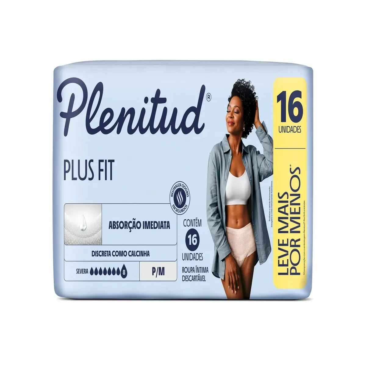 Roupa Íntima Plenitud Plus para Incontinência para M 16 Unidades