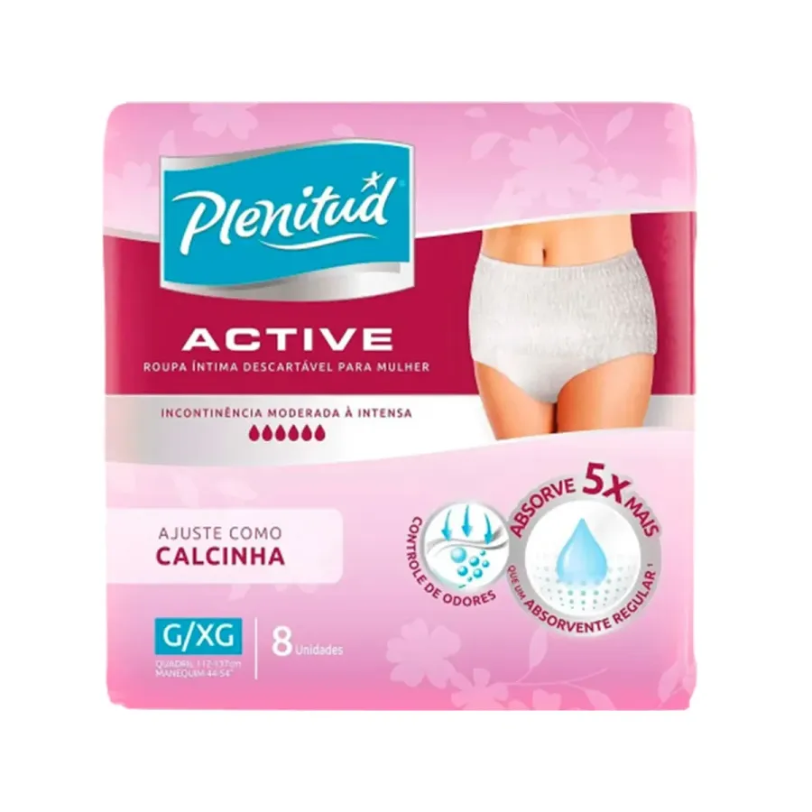 Roupa Intima Plenitud Active Mulher G 8 Unidades