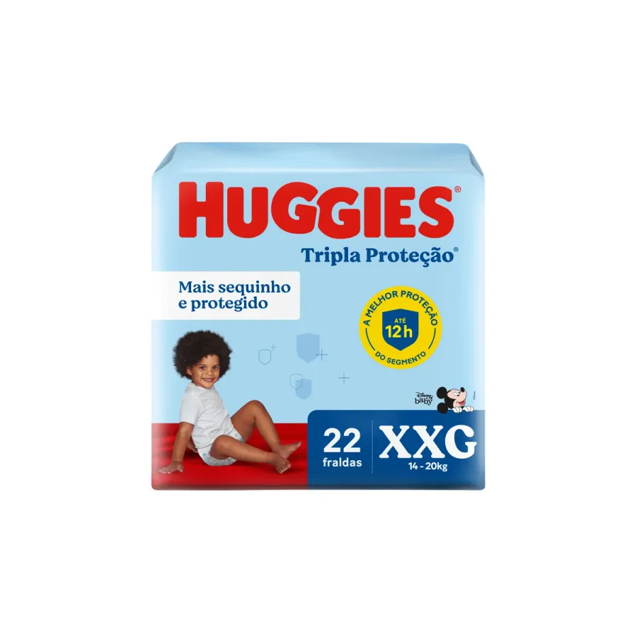 FRALDA HUGGIES TRIPLA PROTEÇÃO JUMBO XXG C/22UND