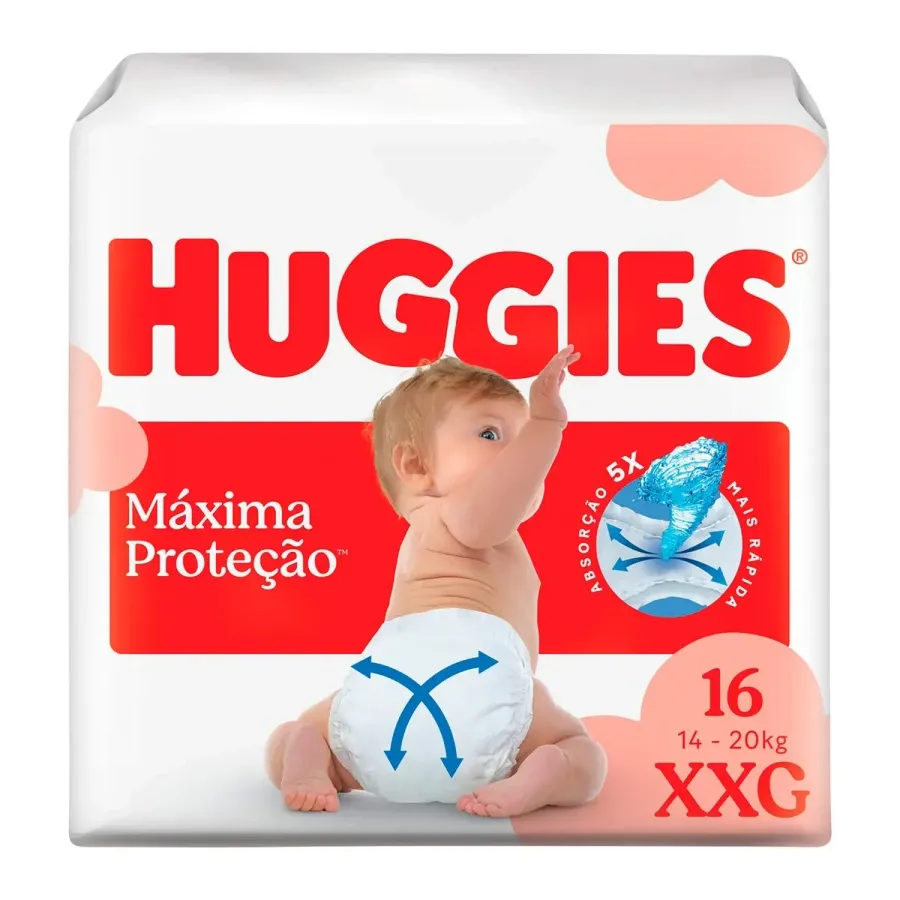 Fralda Huggies Máxima Proteção Xxg 16 Unidades