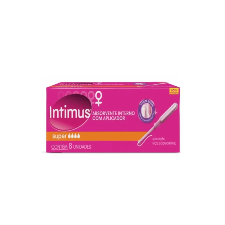 Absorvente Interno Intimus Sport Super com Aplicador 8 Unidades