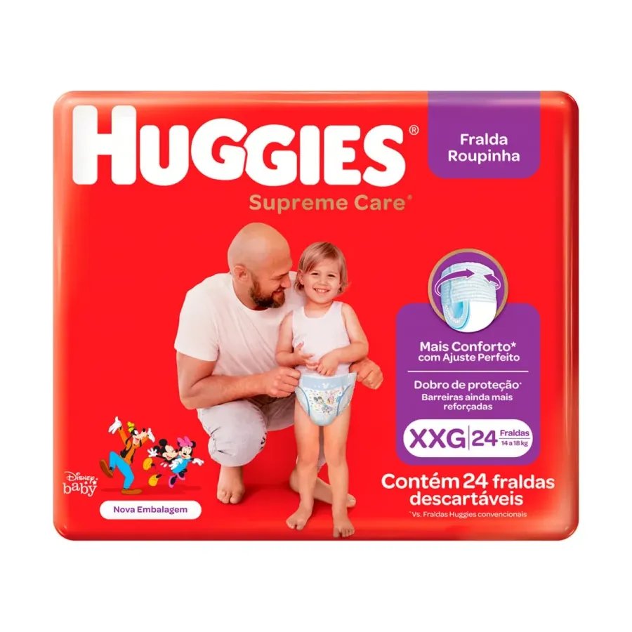 Fralda Huggies Roupinha Supreme Care Mega Xxg 24 Unidades