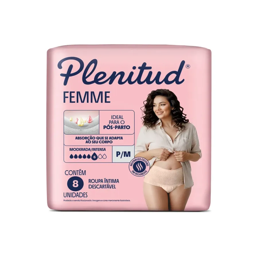 Roupa Íntima Descartávelável Plenitud Femme Ideal para o Pós-Parto para M 8 Unidades