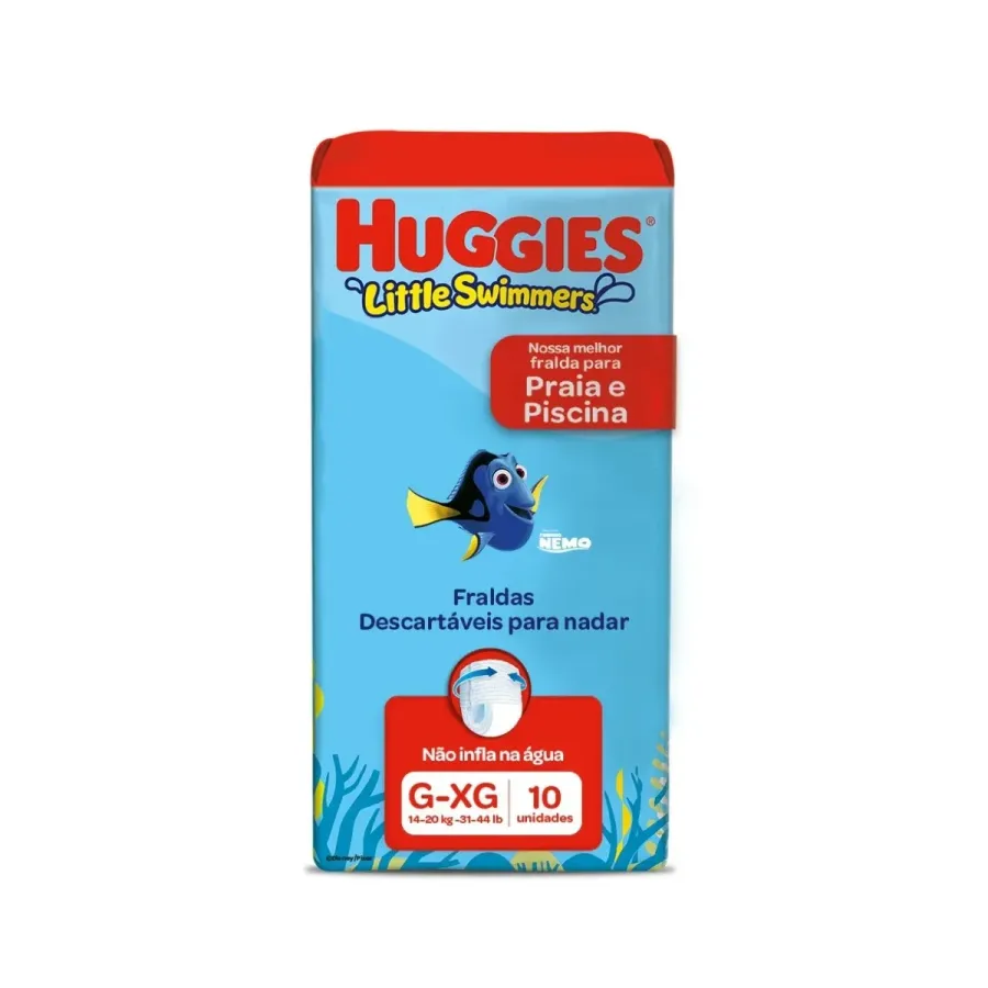 Fralda Huggies Little Swimmers Praia e Piscina G/Xg 10 Unidades
