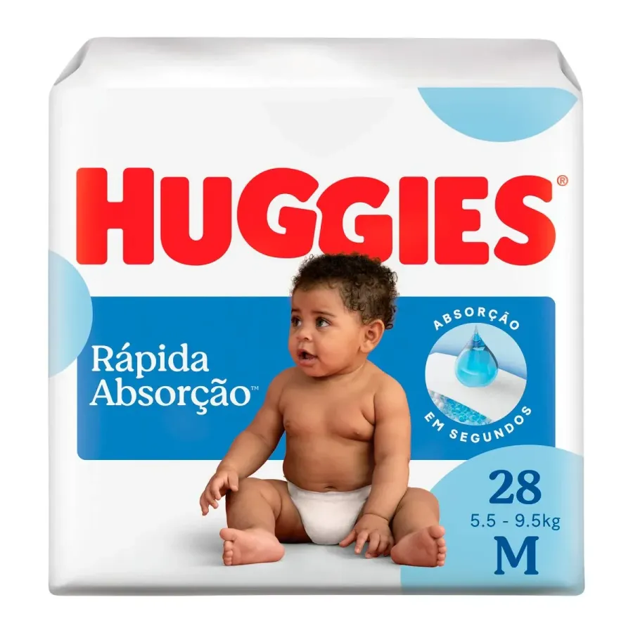 FRALDA HUGGIES TRIPLA PROTEÇÃO JUMBO M C/28UND