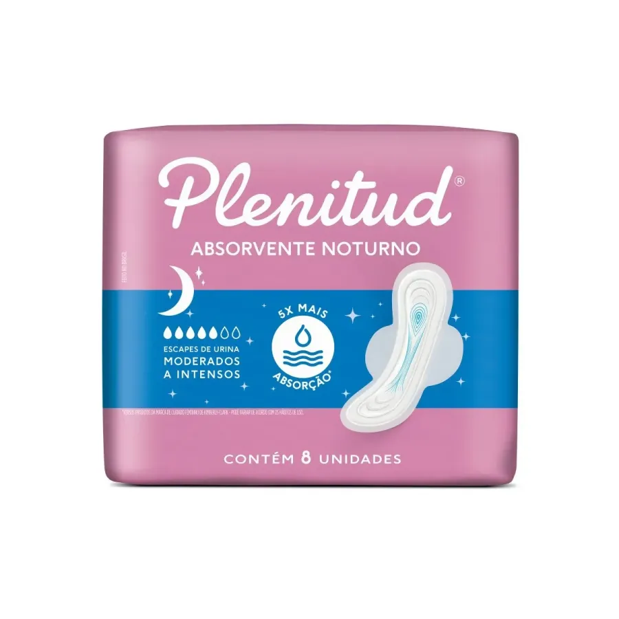 Absorvente Noturno Plenitud Moderados a Intensos 8 Unidades