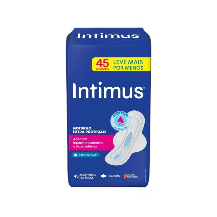 ABSORVENTE INTIMUS NOTURNO SUAVE C/ABAS C/45UND