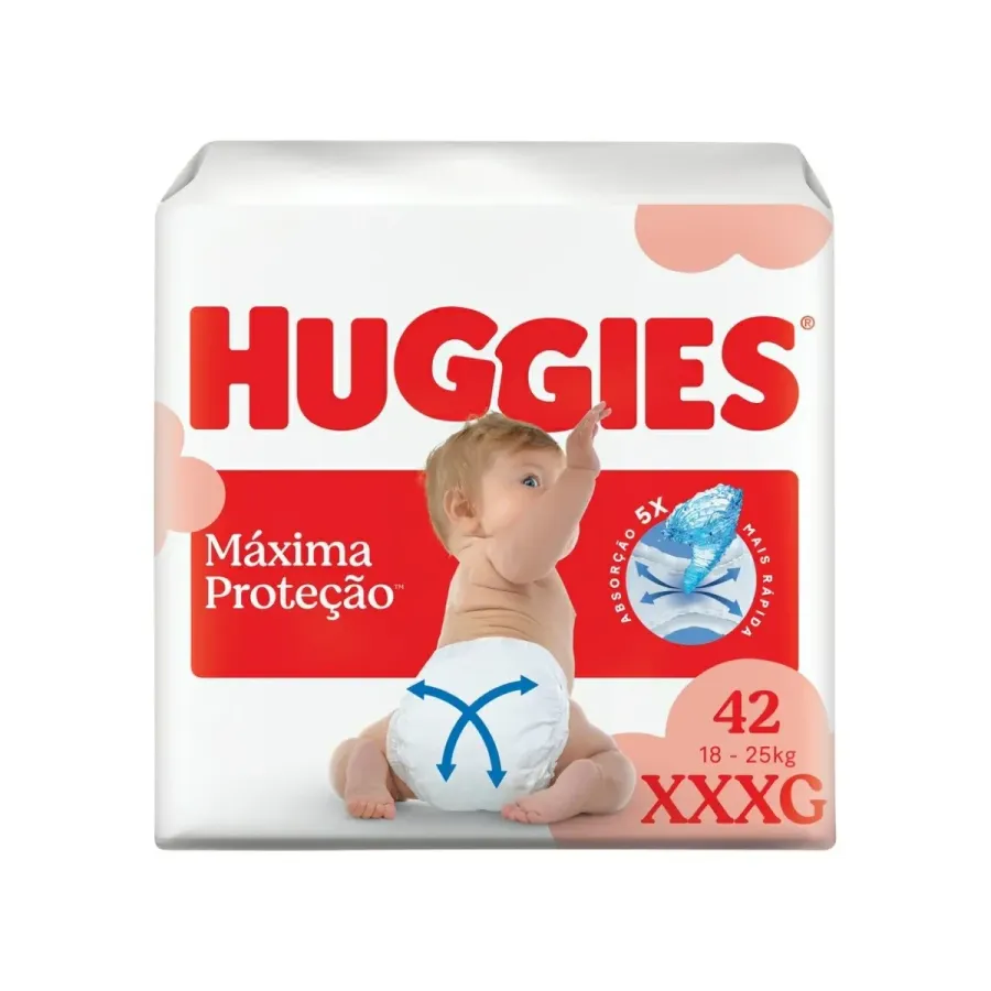 Fralda Descartávelável Huggies Máxima Proteção Xxxg 42 Unidades
