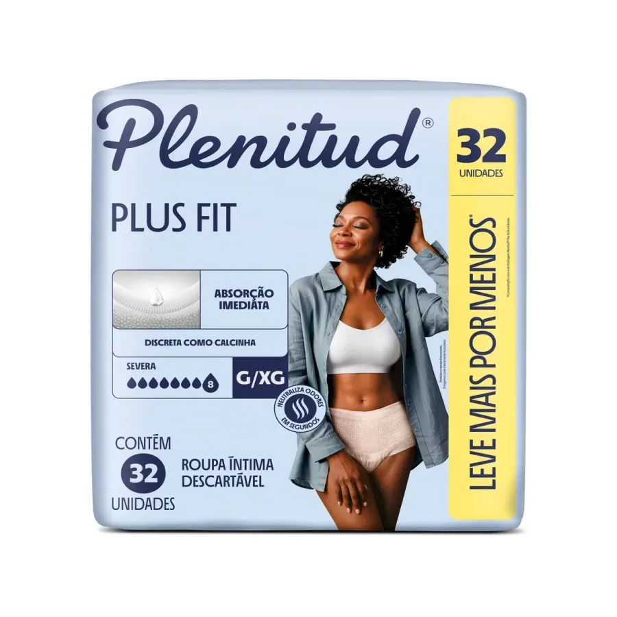 Roupa Intima Descartávelável Plenitud Plus Fit G/Xg 32 Unidades