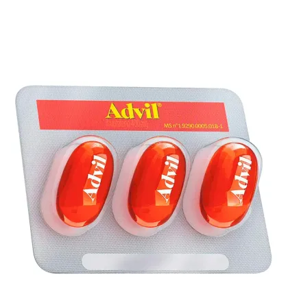 Analgésico Advil 400mg Ibuprofeno Alívio Rápido da Dor de Cabeça 3 Cápsulas