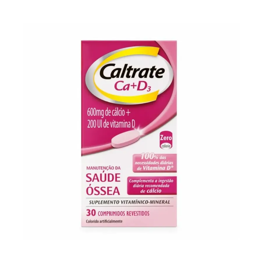 Suplemento de Cálcio e Vitamina D Caltrate 600 + D200ui 30 Comprimidos