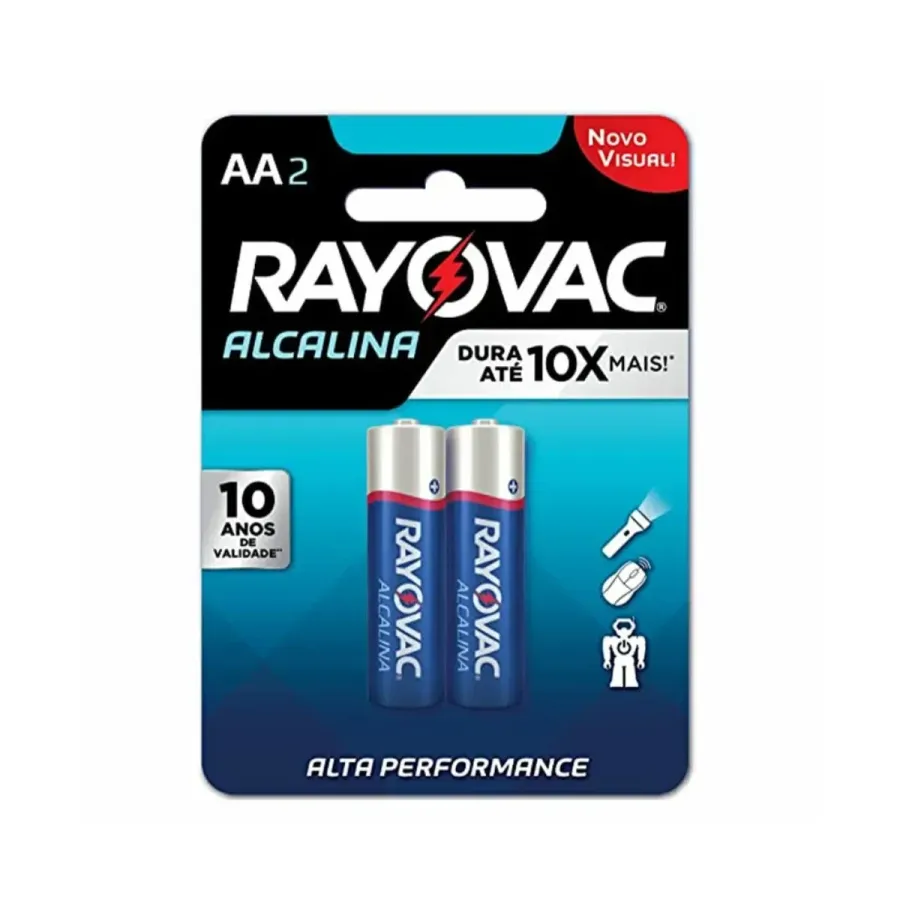 Pilhas Alcalina Rayovac Aa2 Pequena 2 Unidades