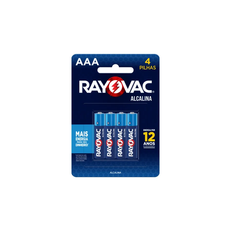 Pilha Rayovac Alcalina AAA 4 Unidades