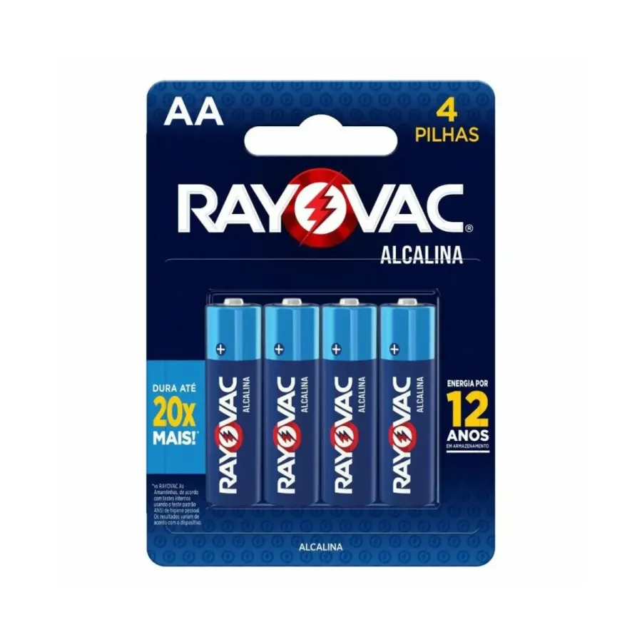 Pilha Alcalina Rayovac Pequena AA 4 Unidades