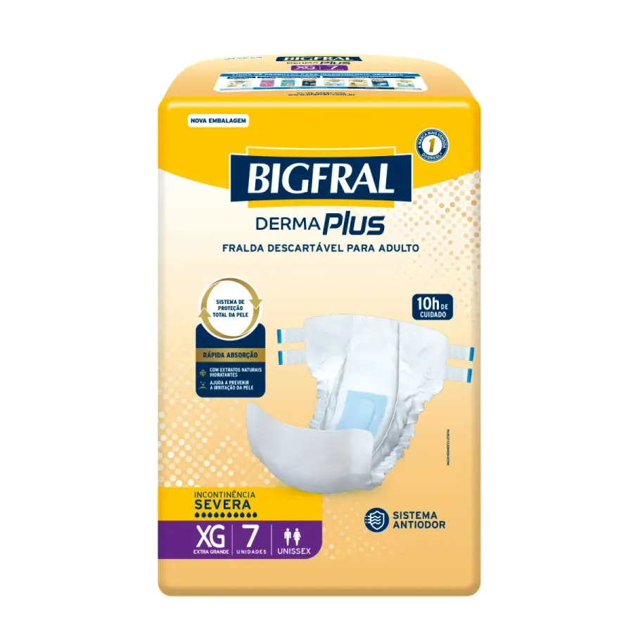 FRALDA BIGFRAL DERMA PLUS XG C/7UND