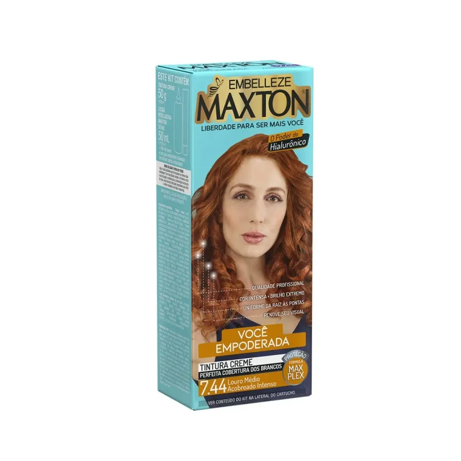 Tintura Maxton 7.44 Louro Médio Acobreado Intenso