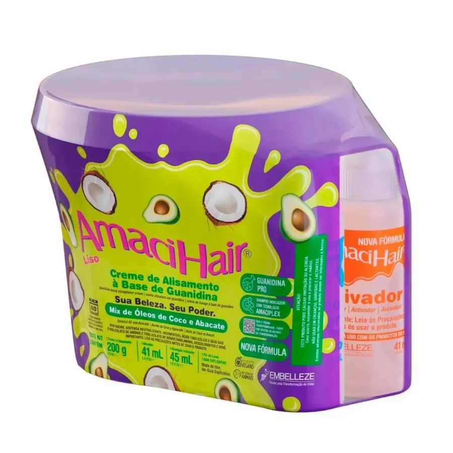 Creme para Relaxamento e Alisamento Capilar Amacihair Liso Fórmula 220g