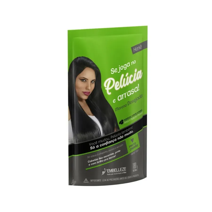 Gel Alisante Hene Pelúcia Morena Desejada Preto Carvão 180g