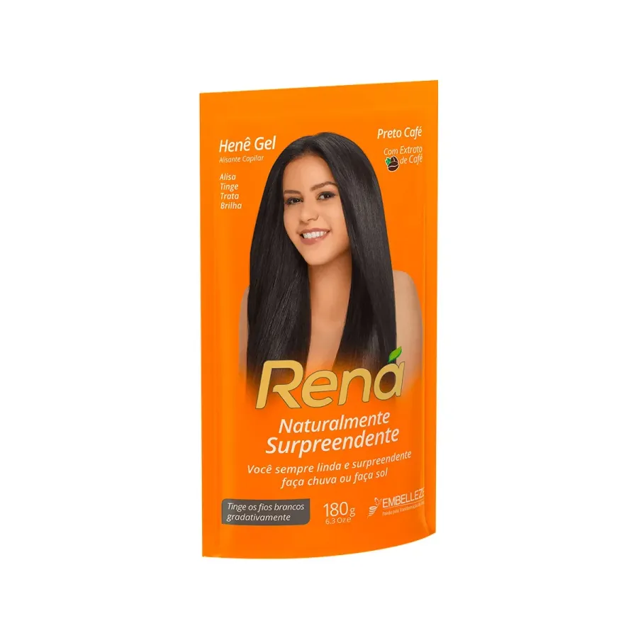 Gel Alisante Hene Rená Preto Café 180g