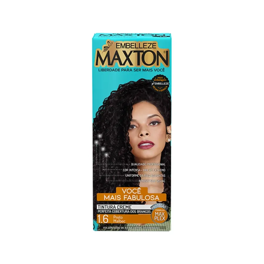Coloração Permanente Maxton Embelleze Preto Malbec Mais Fabulosa 1.6 1 Unidade