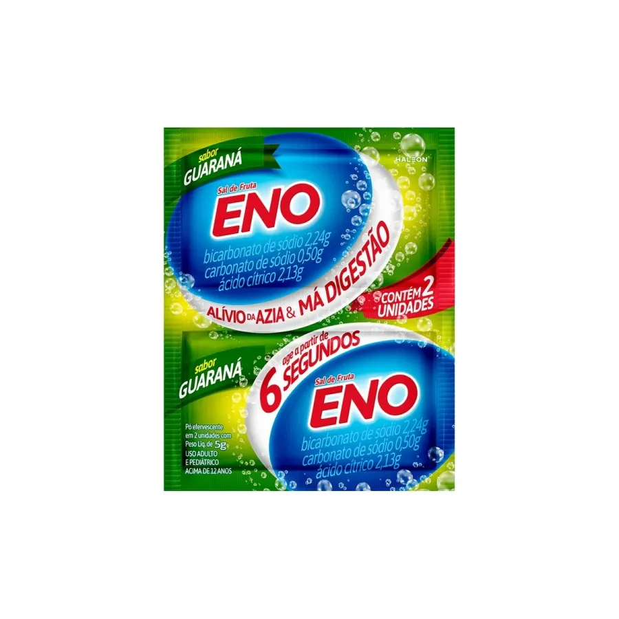 Antiácido Sal de Fruta Eno Guaraná 2 Envelopes de 5g