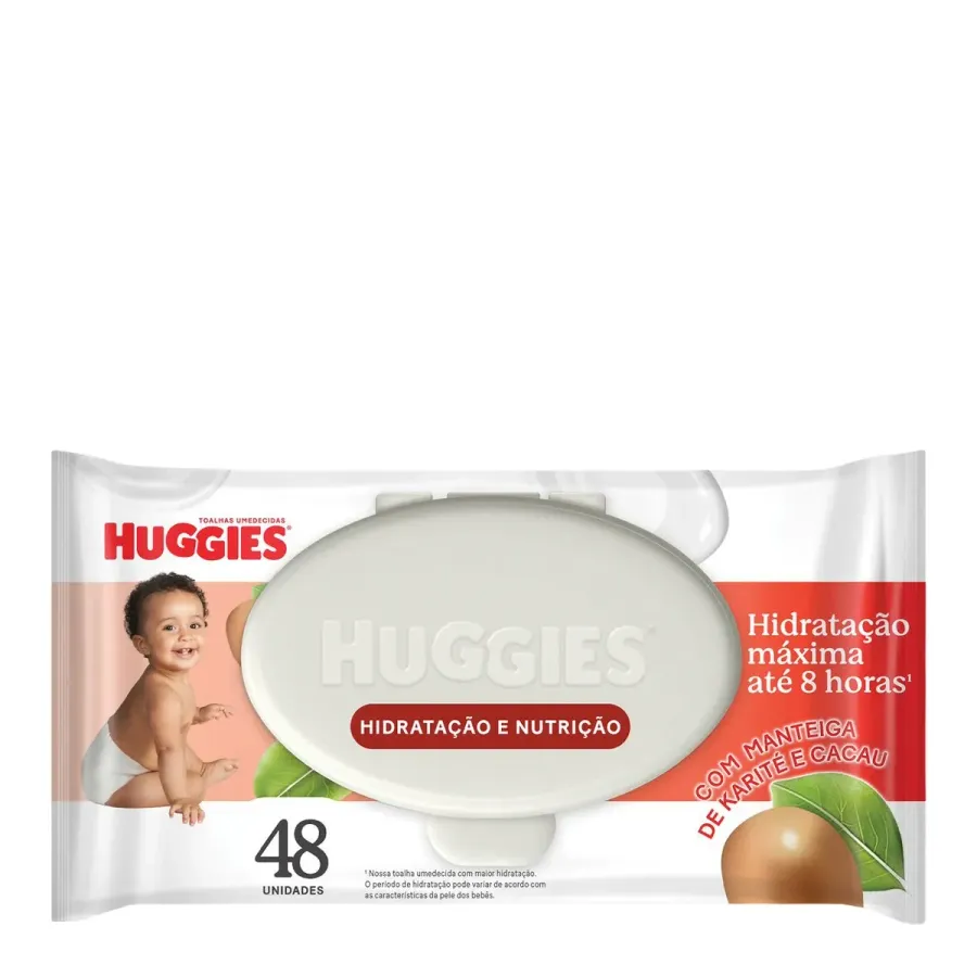 Lenços Umedecidos Huggies Hidratação e Nutrição Contra Assaduras 48 Unidades