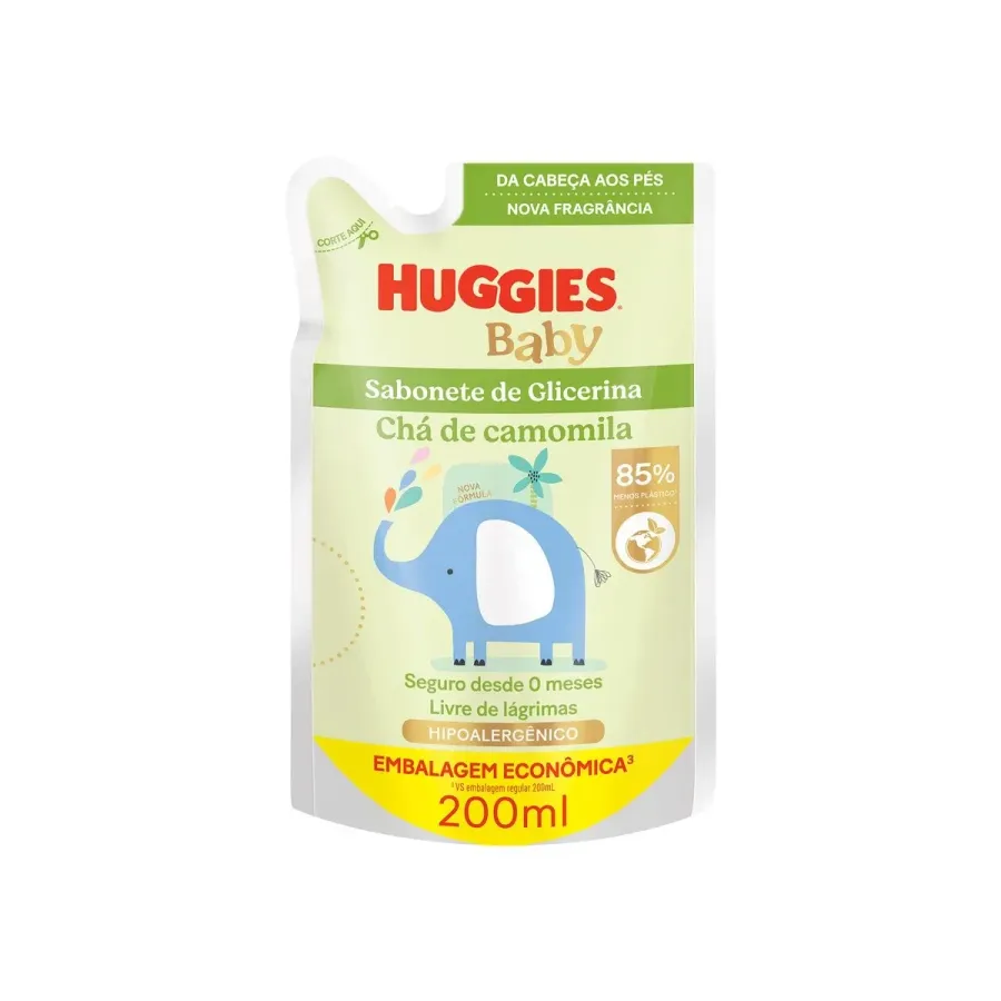 Sabonete Líquido Infantil Huggies Disney Baby Camomila 200ml Refil