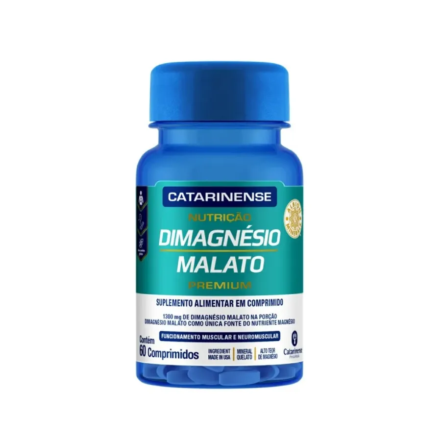 Suplemento Alimentar Catarinense Nutrição Dimagnésio Malato Premium 60 Comprimidos