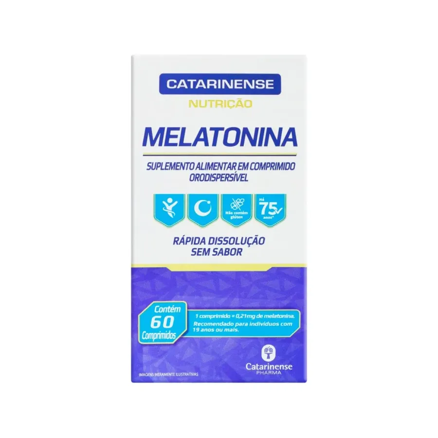 Suplemento Alimentar Catarinense Melatonina 60 Comprimidos com 0,21mg