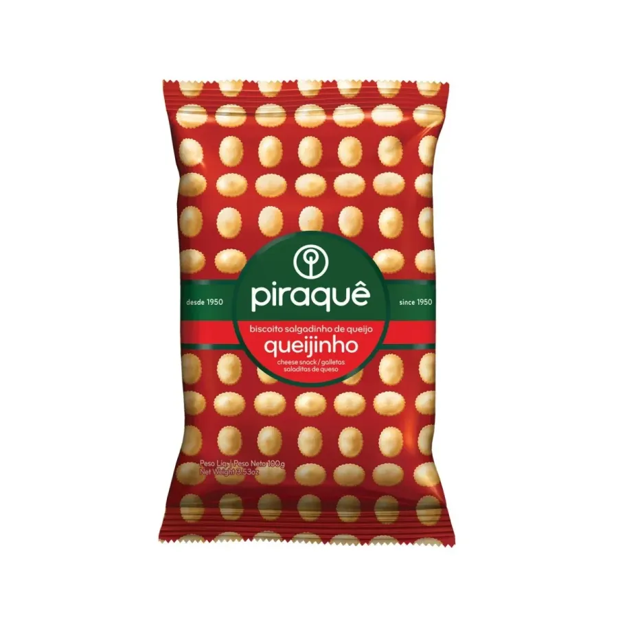 BISCOITO PIRAQUE SALGADINHO QUEIJINHO 100G