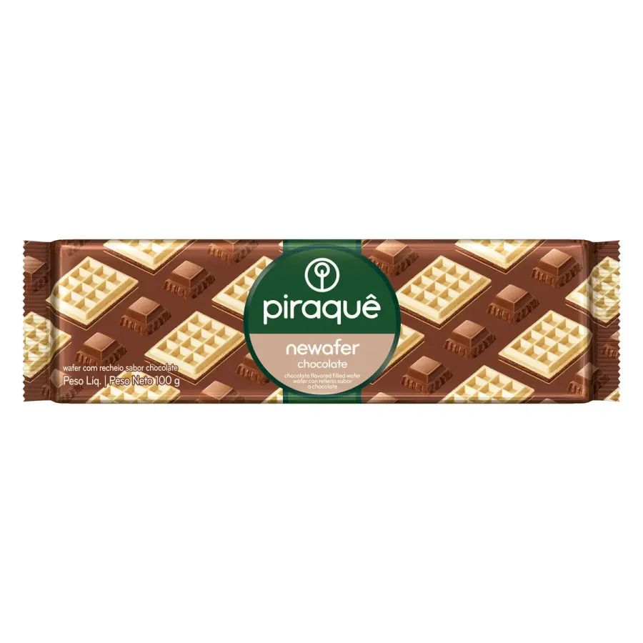 BISCOITO PIRAQUE NEWAFER CHOCOLATE 100G