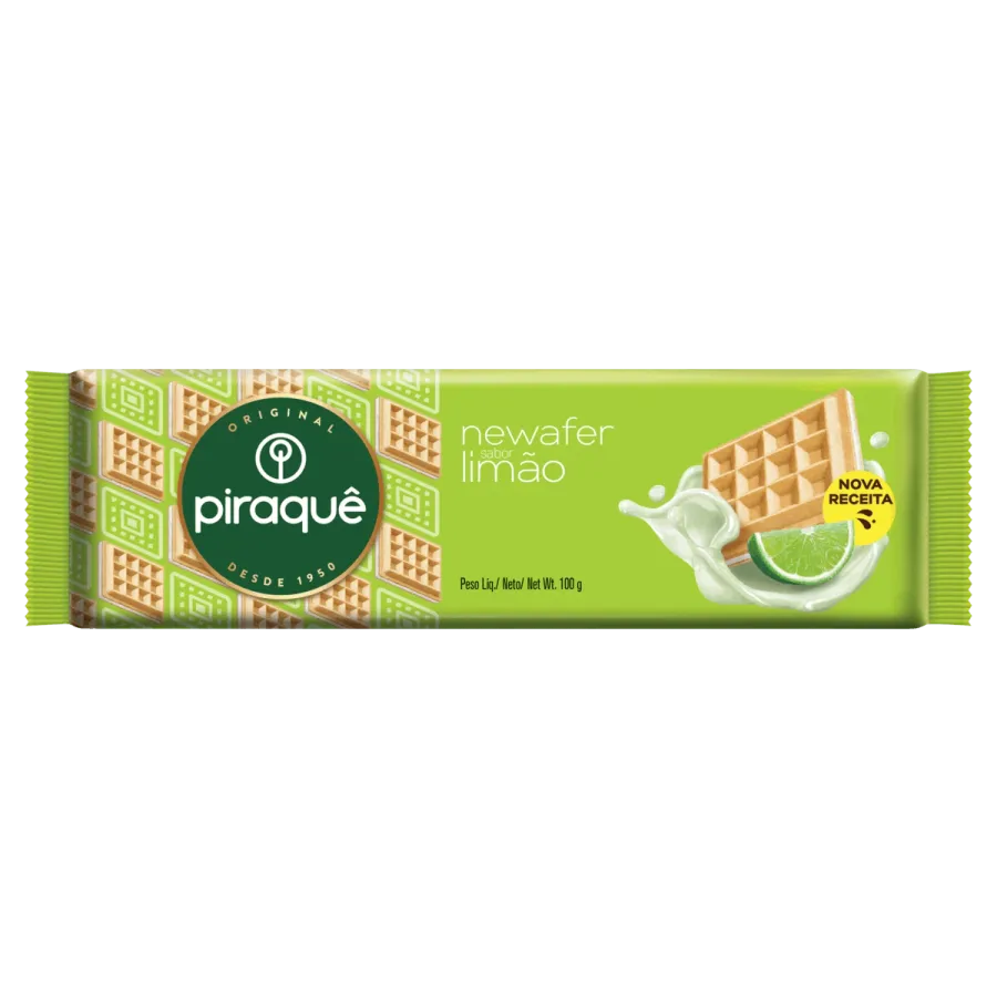 BISCOITO PIRAQUE NEWAFER LIMÃO 100G