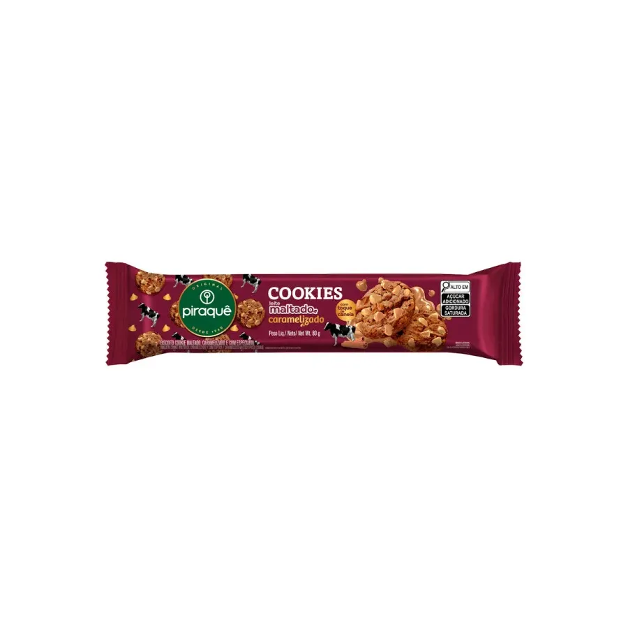Cookies Piraque Malt Caramelizado 80g
